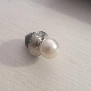 Faux Pearl Vintage Lapel Pin Tie Tack